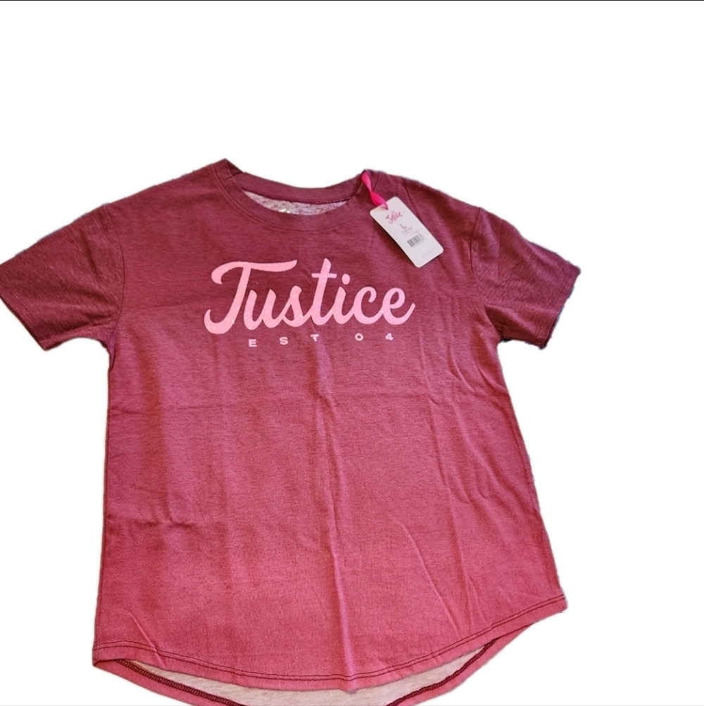 Girl Justice Maroon Pink Ombre Glitter Sparkle Legging Tee Scoop Large 12/14 NWT
